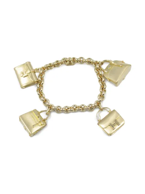 Hermès Pre-Owned pulsera en oro amarillo de 18kt con dijes de bolsa 2010