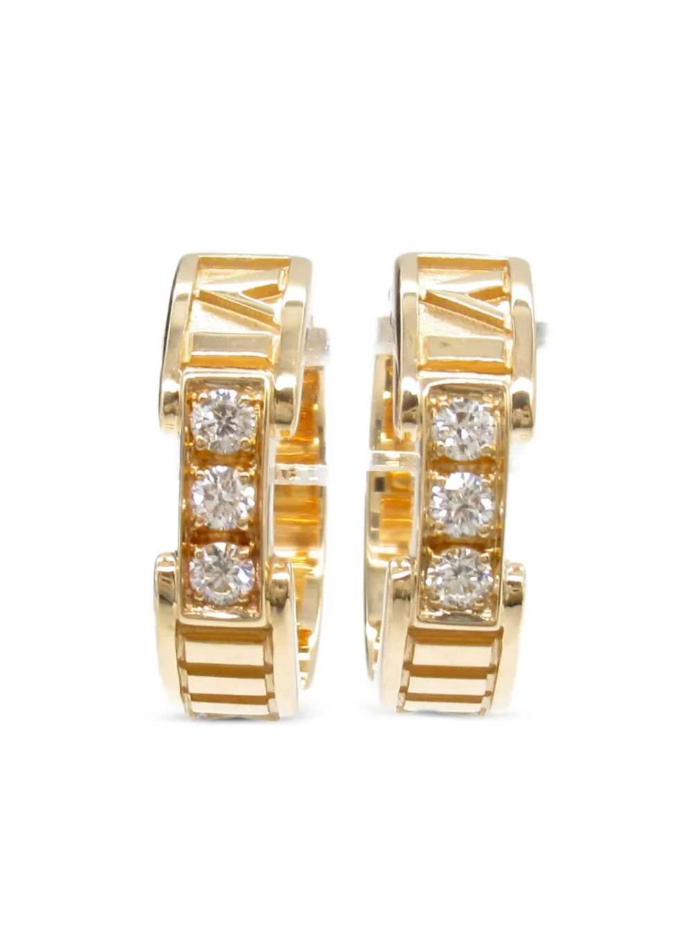 Tiffany & Co. Pre-Owned 2010s 18K rose gold Atlas diamond earrings | Pink | Image 1