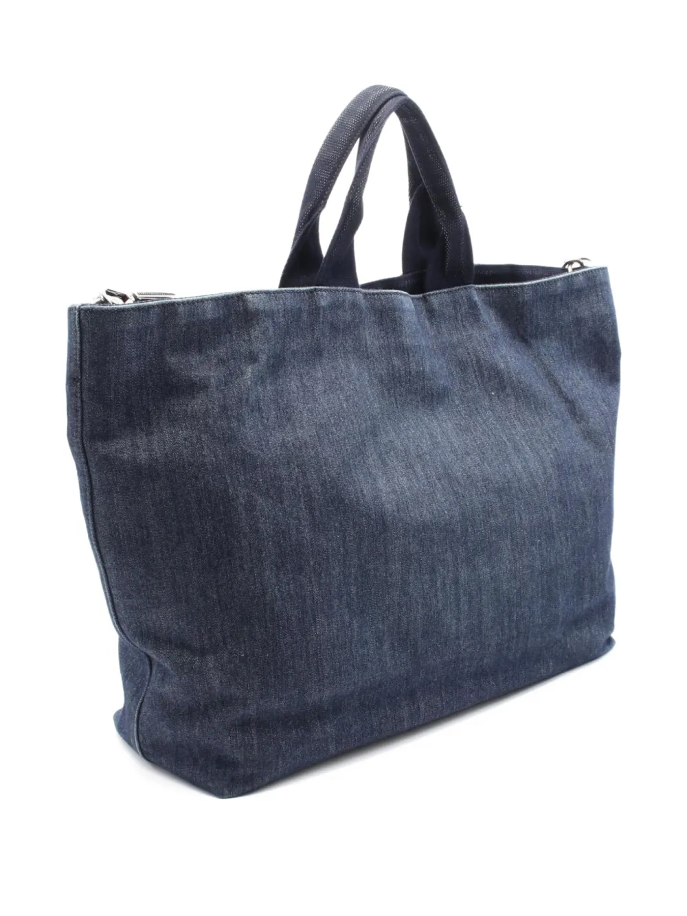 Pre-owned Prada 2010s Denim Tote Bag In Blue