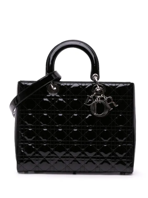 Christian Dior Pre-Owned 2016 Large Patent Cannage Lady Dior satchel