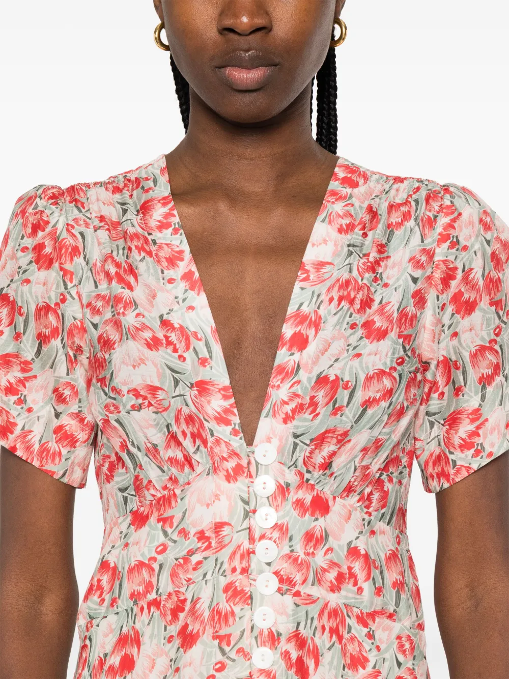 Rixo Novara maxi-jurk Rood