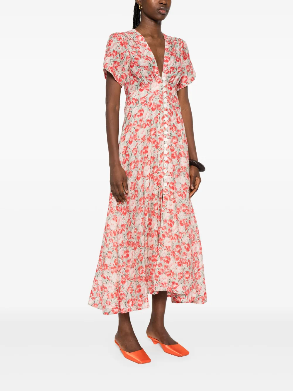 Rixo Novara maxi-jurk Rood