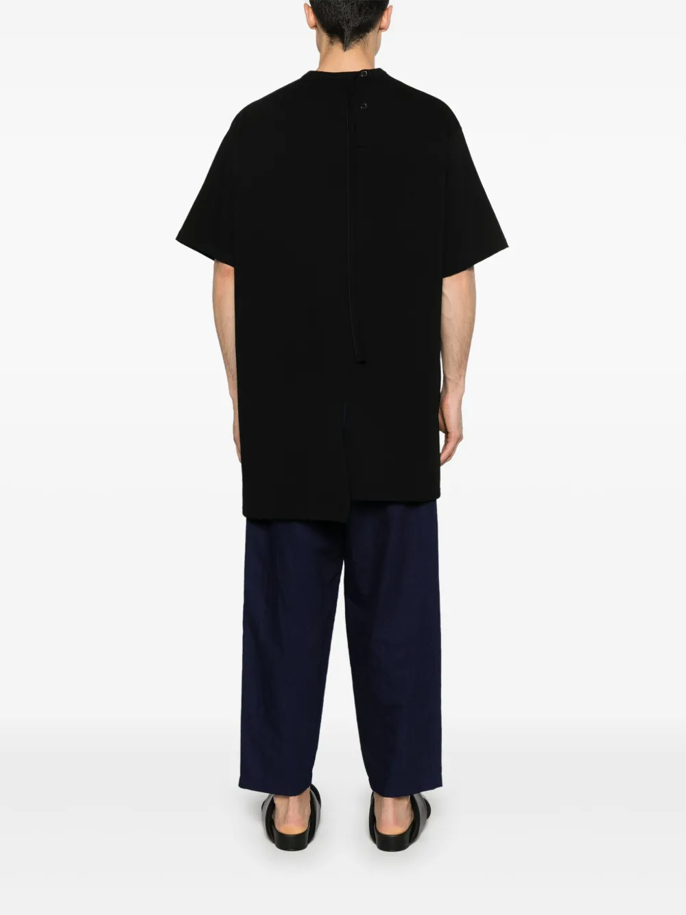 Yohji Yamamoto Katoenen T-shirt Zwart