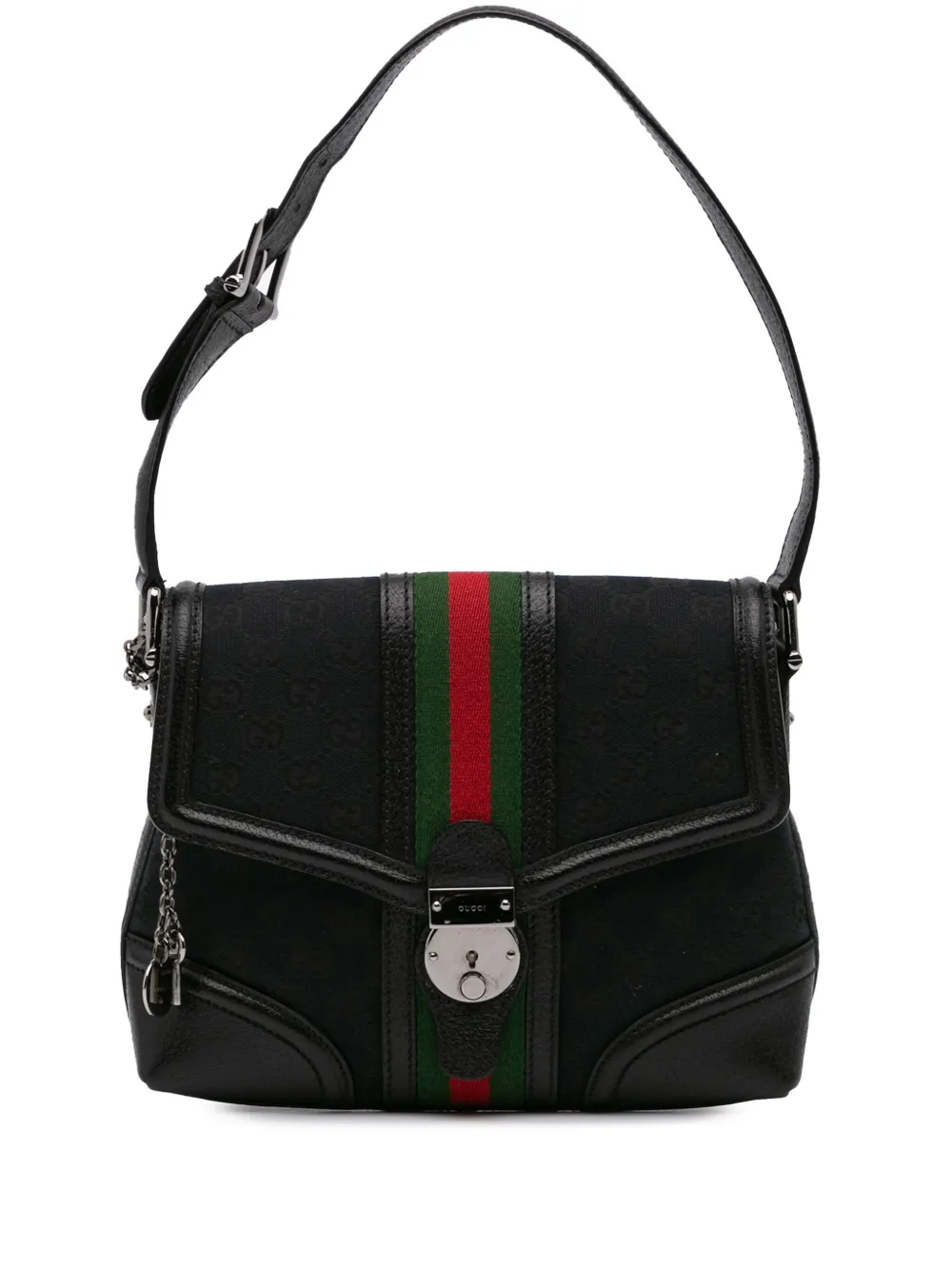 Gucci Pre-Owned 2000-2015 Small GG Canvas Web Treasure shoulder bag | Black | Image 1