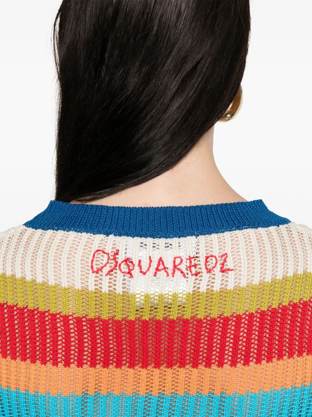Shop Dsquared2 Knitted Maxi Dress In Blue