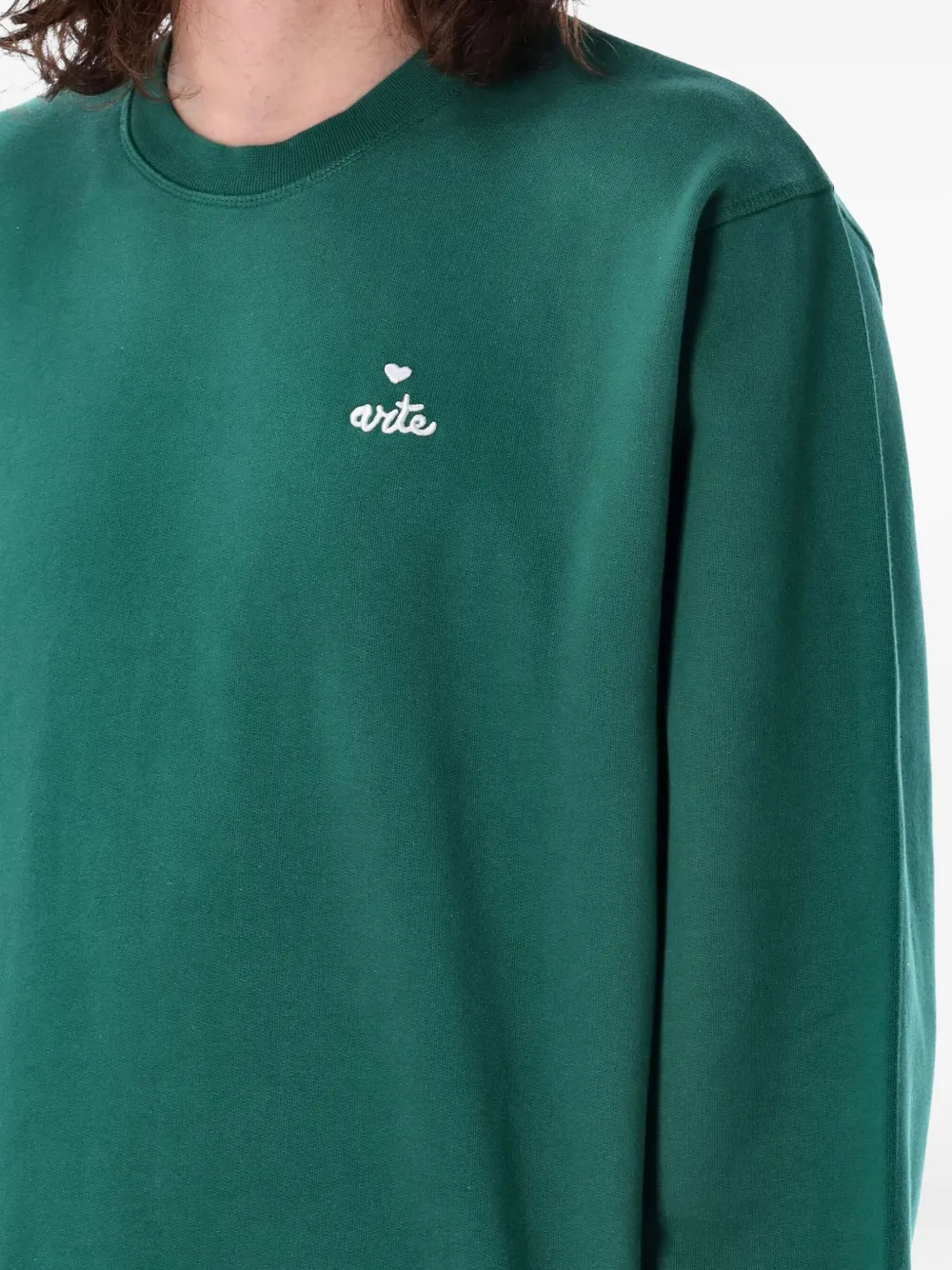 Arte Antwerp Sweater met ronde hals en logo Groen