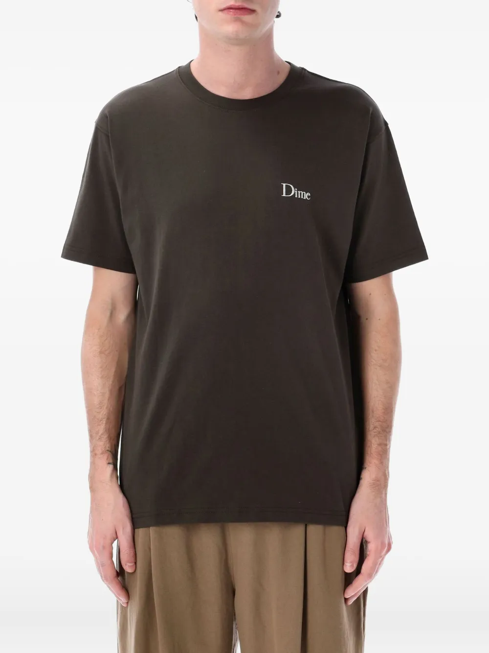 logo-embroidered T-shirt