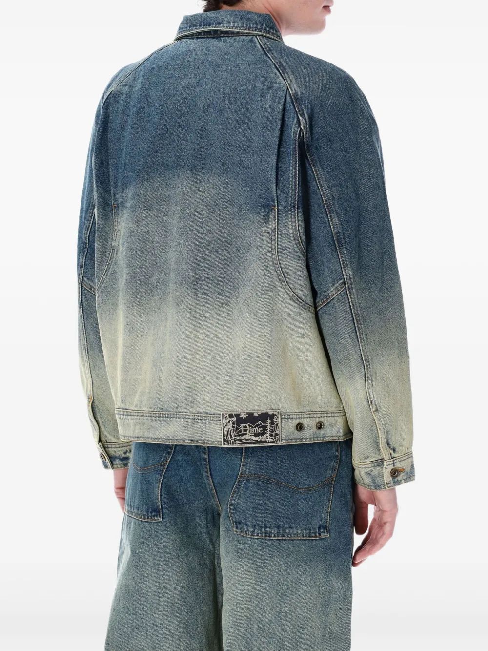 Shop Dime Logo-embroidered Denim Jacket In Blue