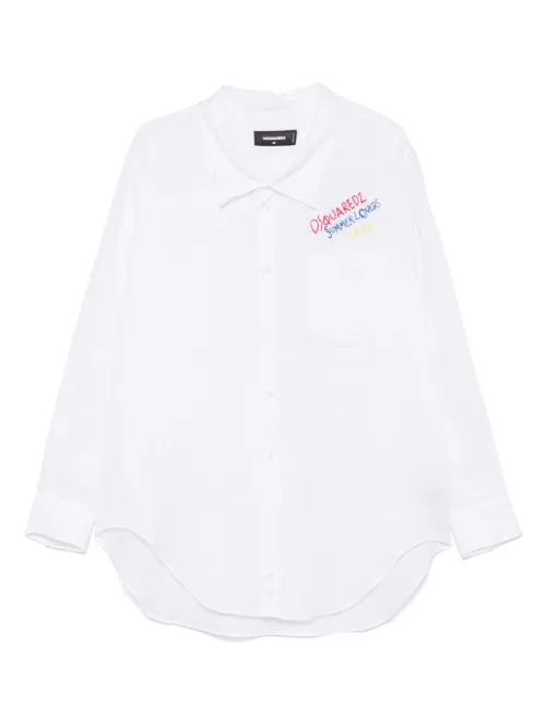 Chemise à logo brodé - DSQUARED2 - Modalova