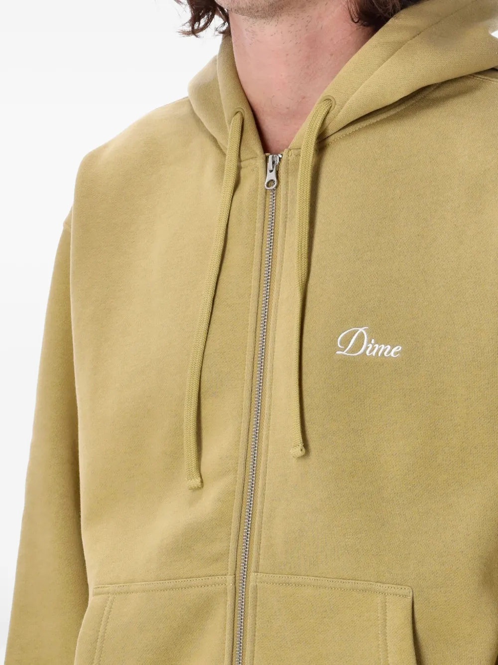 DIME CURSIVE ZIP-UP HOODIE