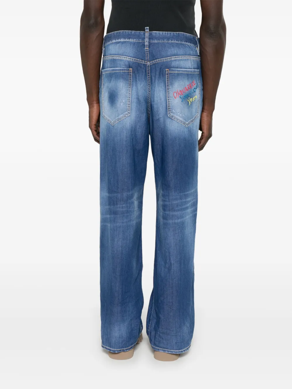 DSQUARED2 Jeans met geborduurd logo Blauw