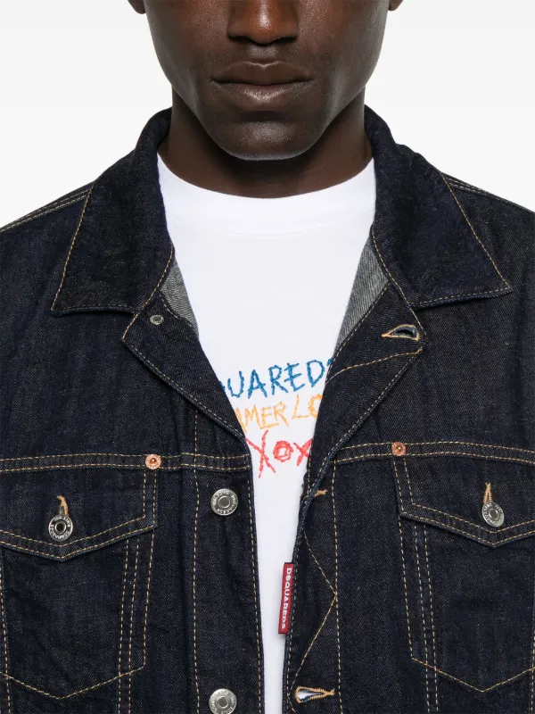 DSQUARED2 ドローストリング デニムジャケット | ブルー | FARFETCH JP