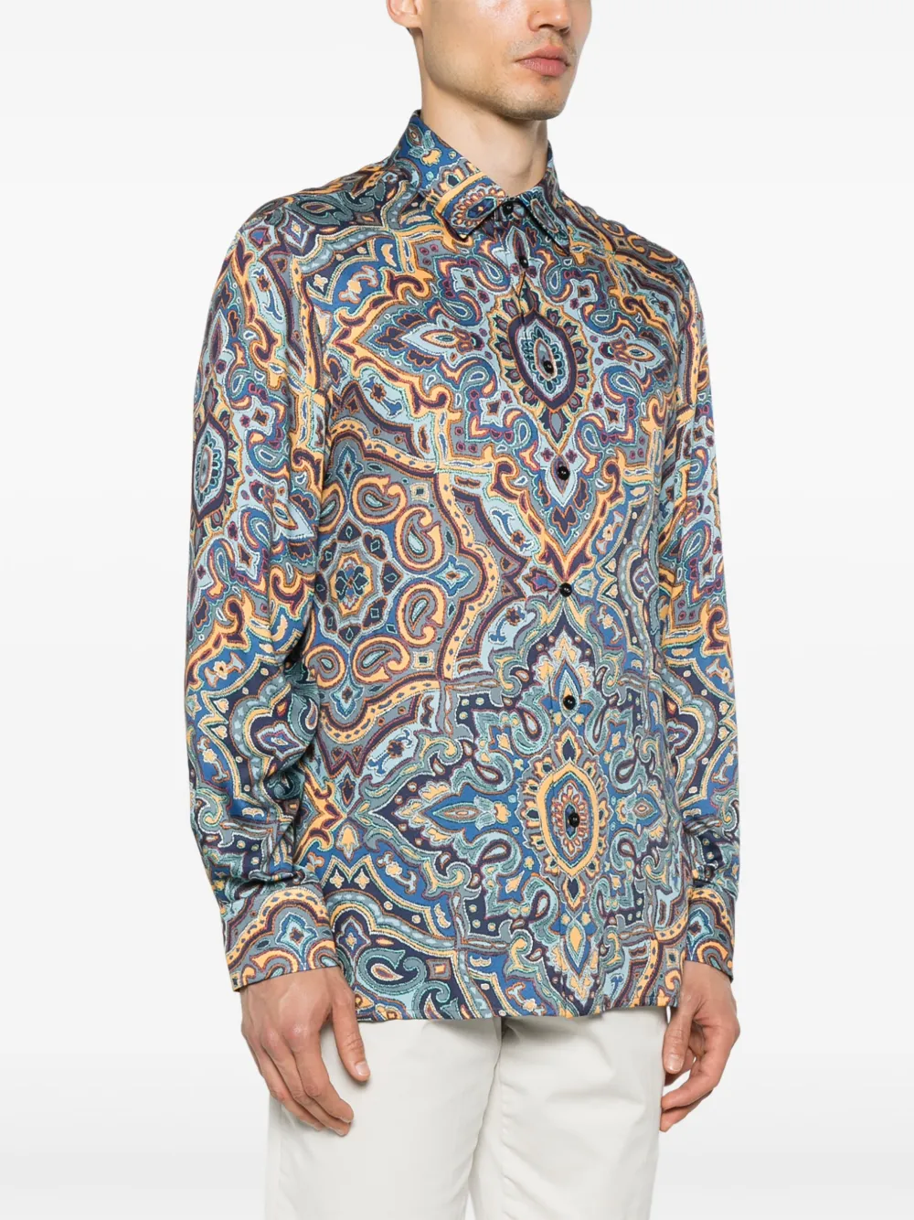 ETRO Overhemd met paisley-print Blauw