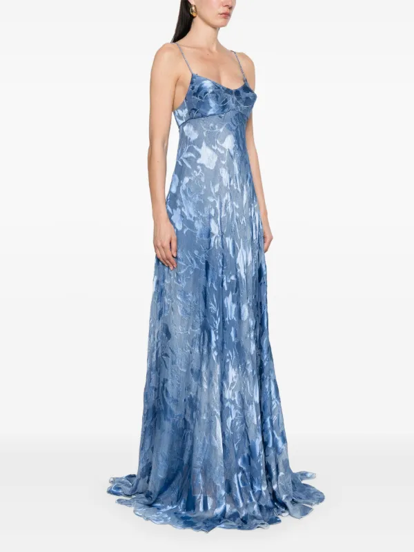 パーティードレス ERMANNO SCERVINO D46EQ055ED3_MFA35 Dresses Long dress Ermanno Scervino Jacquard Maxi Dress | Blue | FARFETCH