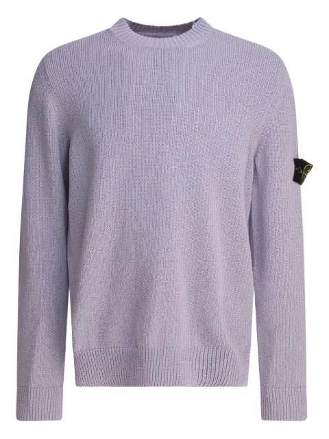 Stone Island suéter tejido de canalé con cuello redondo