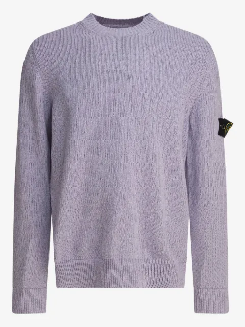Stone Island ribbet sweater med rund hals