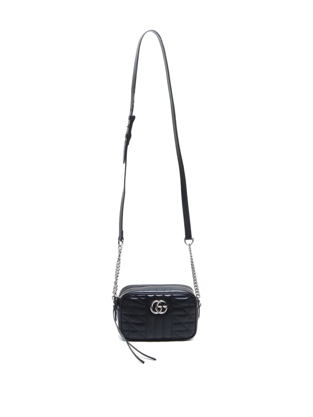 Pre-owned Gucci 2020-2025 Gg Marmont Shoulder Bag In Black