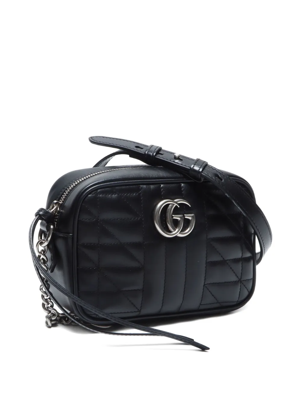 Pre-owned Gucci 2020-2025 Gg Marmont Shoulder Bag In Black