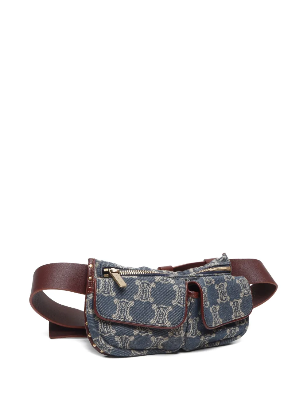Pre-owned Celine 2000-2015 Macadam Denim Belt Bag In Blue