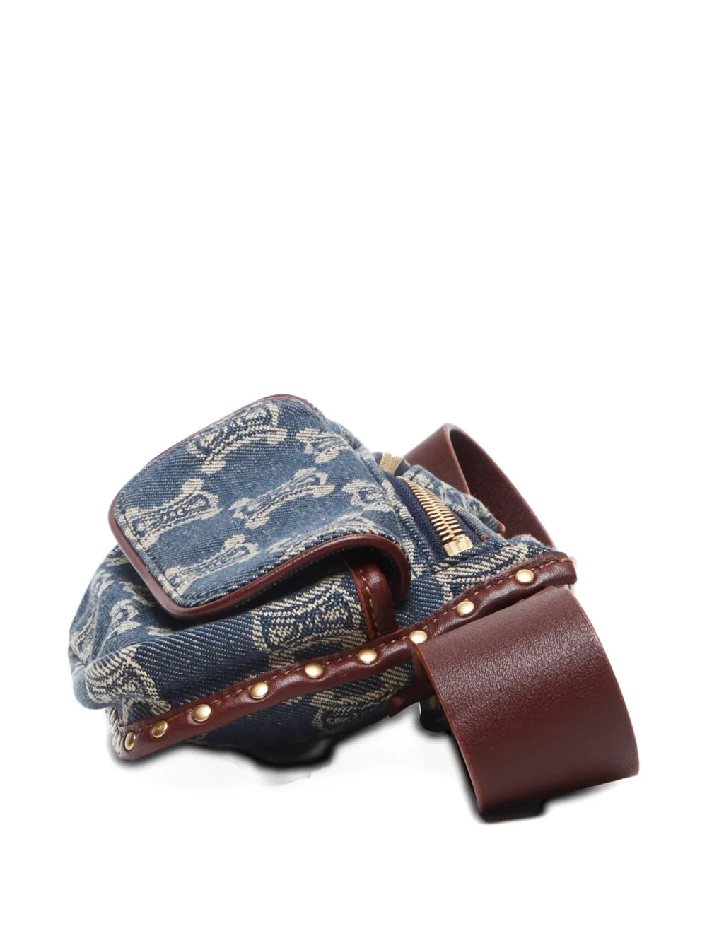 Pre-owned Celine 2000-2015 Macadam Denim Belt Bag In Blue
