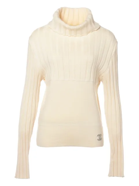 CHANEL Pre-Owned suéter tejido de canalé 2000-2020