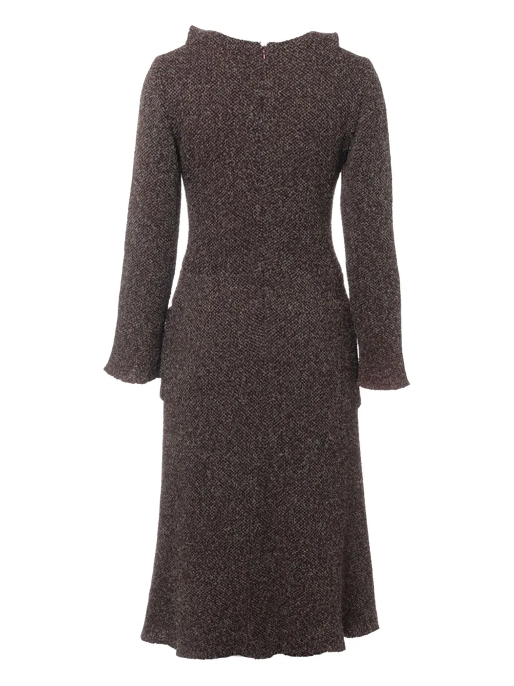 CHANEL Pre-Owned Wollen midi-jurk - Bruin