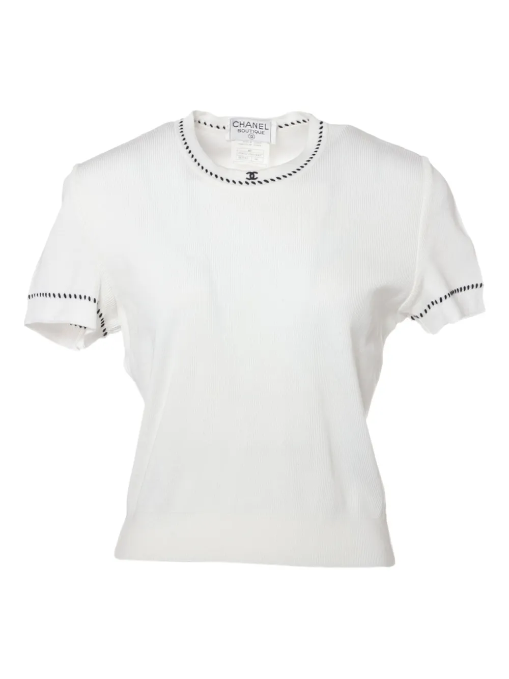CHANEL Pre-Owned 1996 CC-embroidered T-shirt | White | Image 1