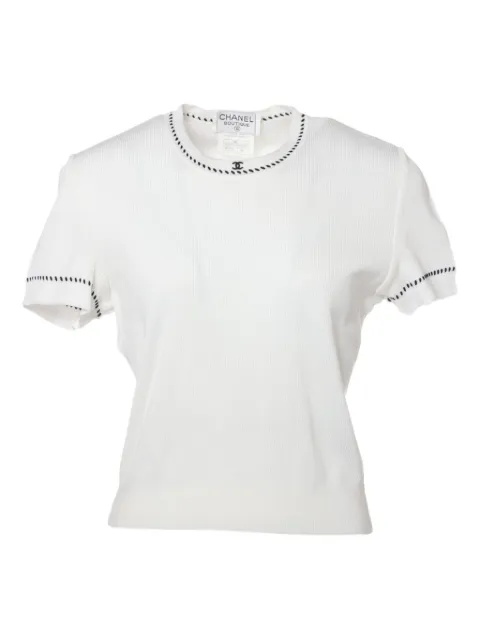 CHANEL Pre-Owned 1996 CC-embroidered T-shirt