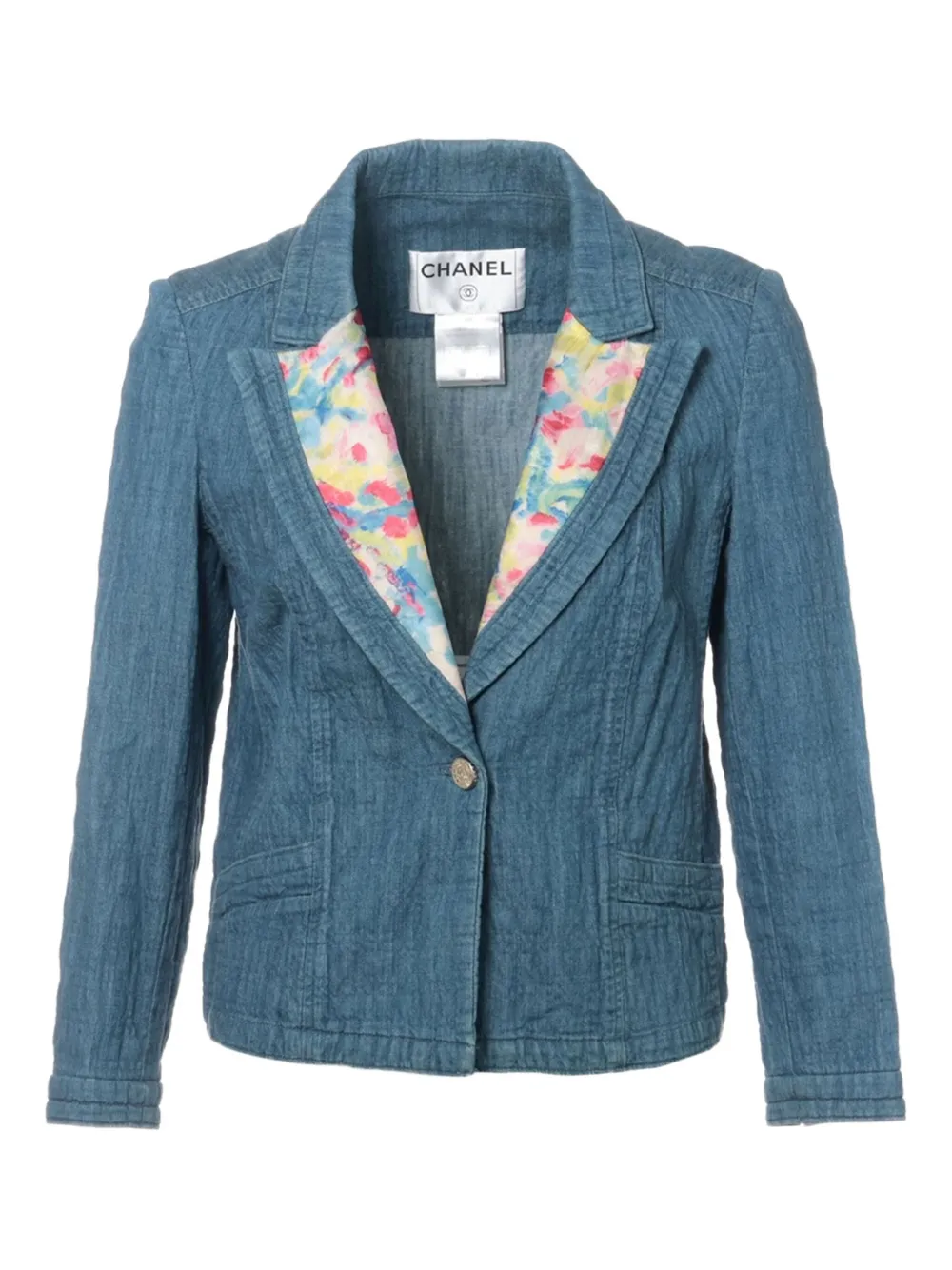 Pre-owned Chanel 2006 Denim Blazer In Blue
