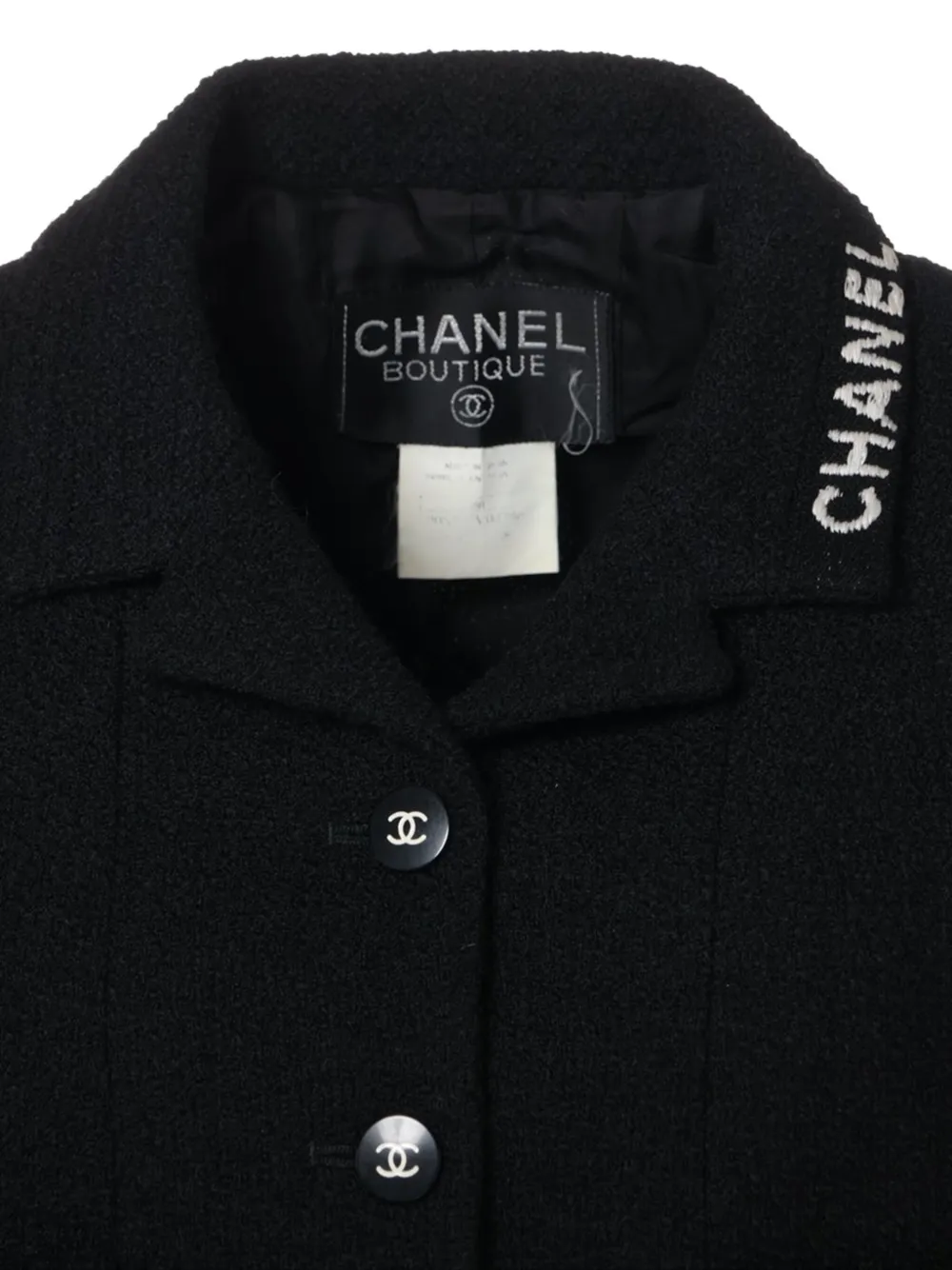 Pre-owned Chanel 1995 Wool Jacket In Black