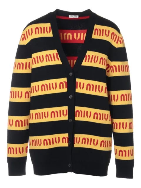 Miu Miu Pre-Owned 2020 logo-intarsia cardigan