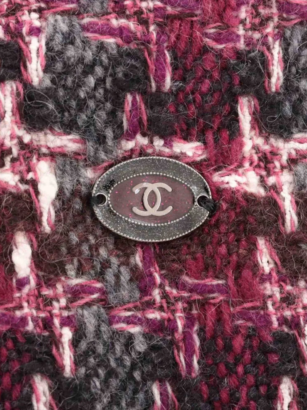 Pre-owned Chanel 2000s Tweed Scarf In 红色