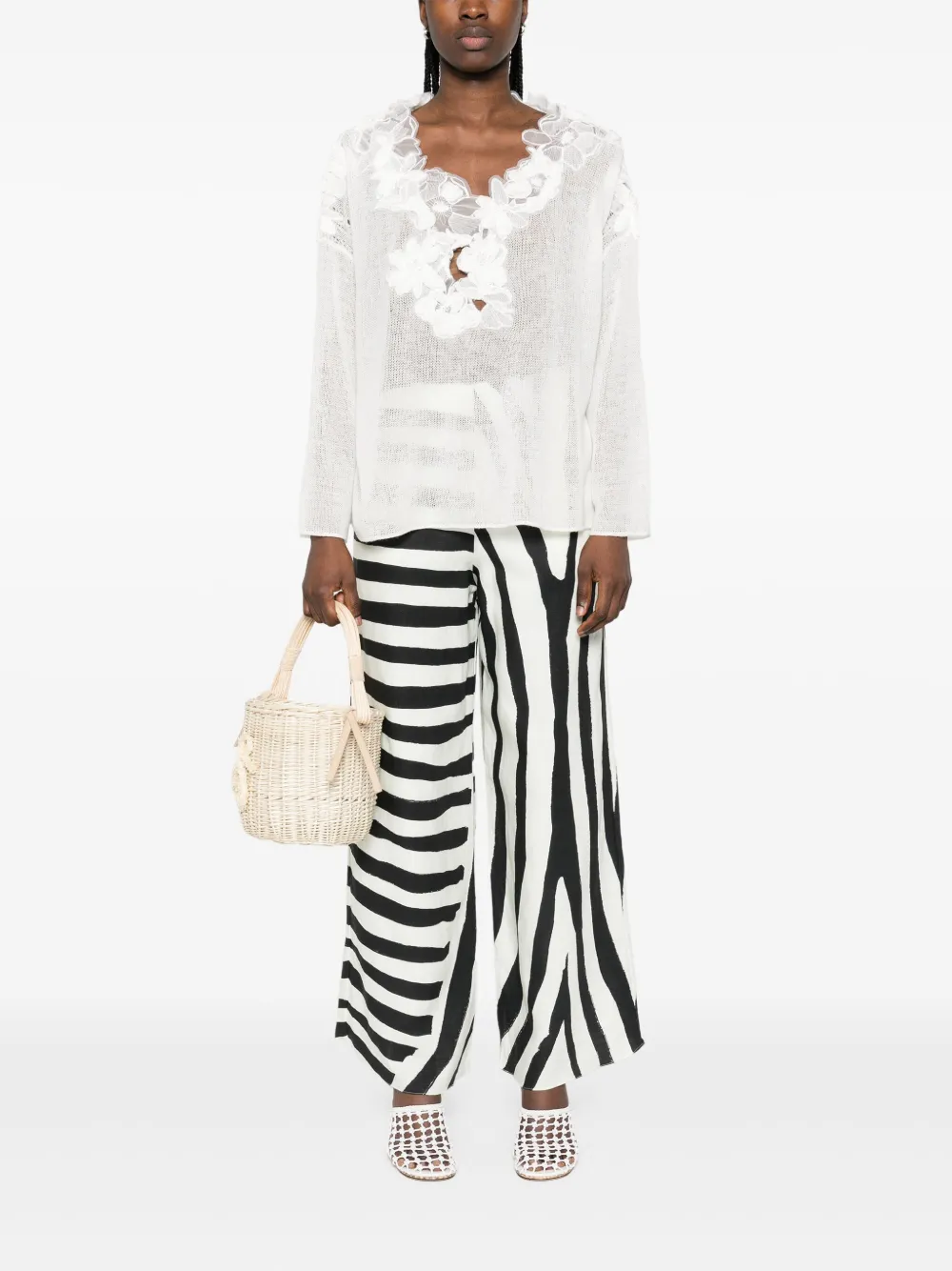 Ermanno Scervino suéter con encaje floral | Suéteres | Image 2