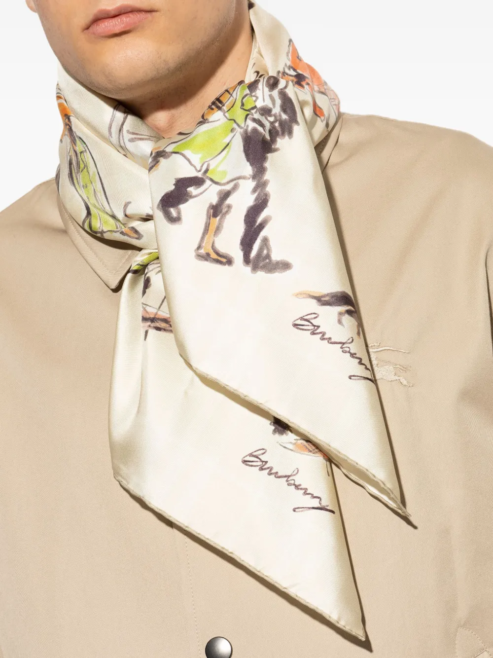 Burberry Zijden sjaal Beige