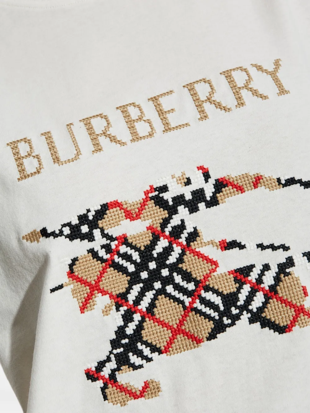 Burberry Geruit grafisch T-shirt Wit