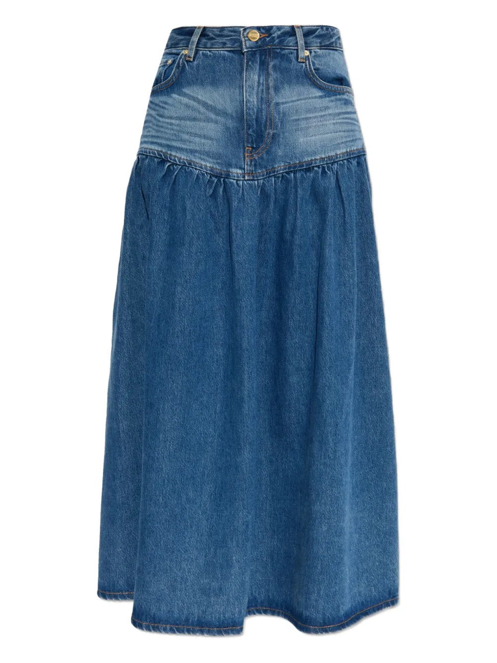 GANNI - denim midi skirt - women