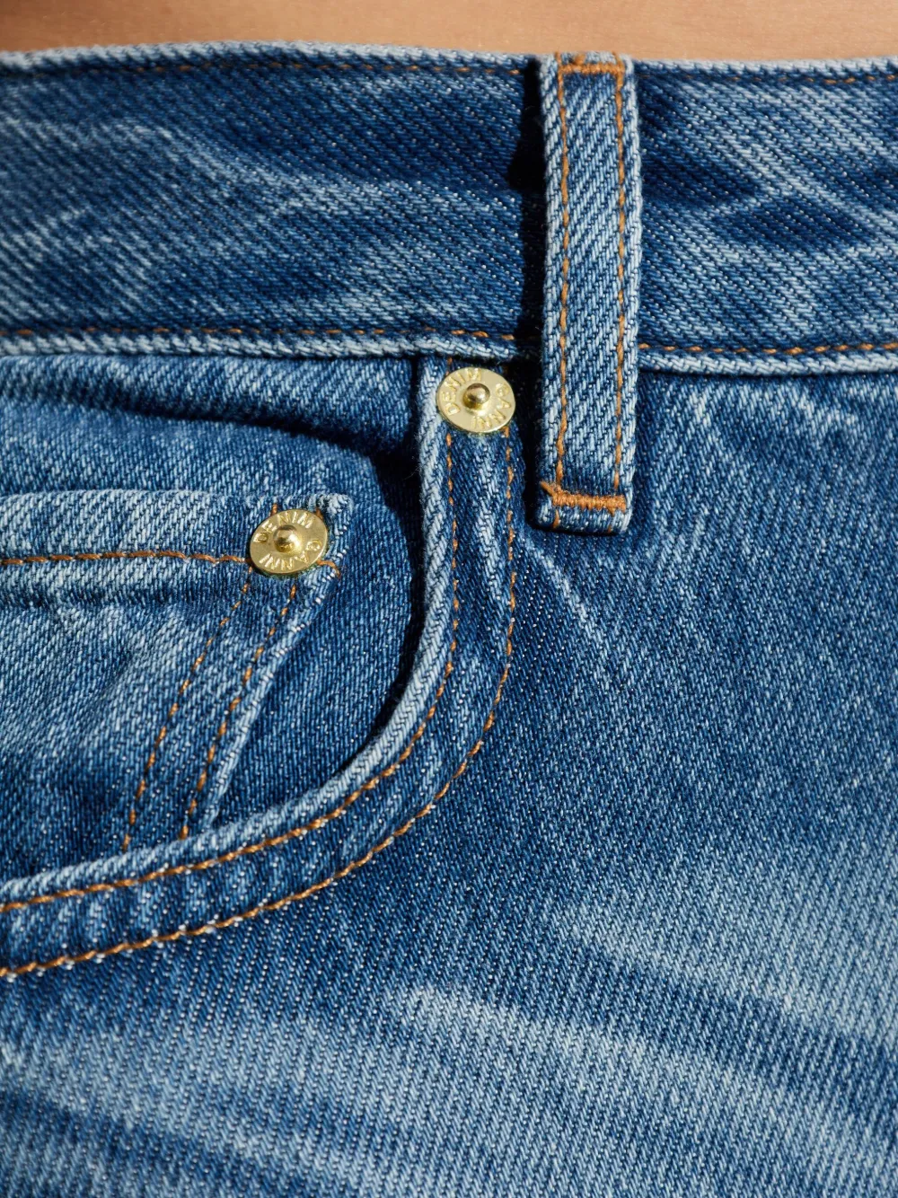 GANNI Midi-spijkerrok Blauw
