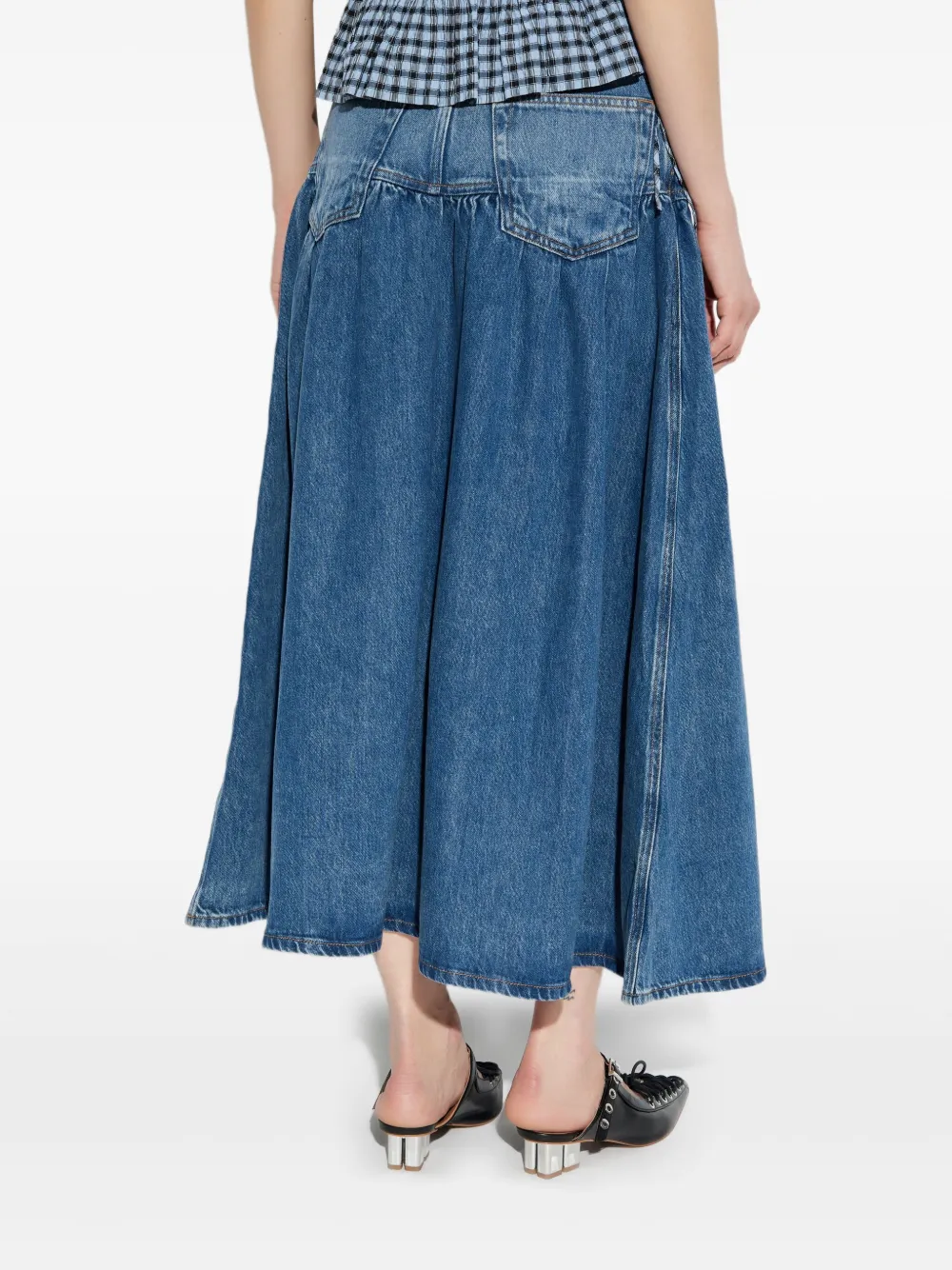 GANNI Midi-spijkerrok Blauw