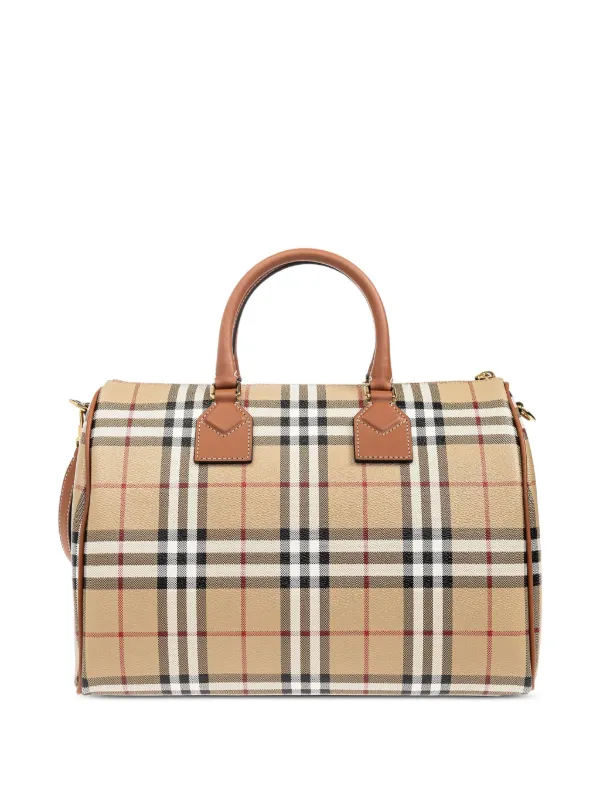 Burberry Medium Check Satchel Bag Neutrals FARFETCH VN