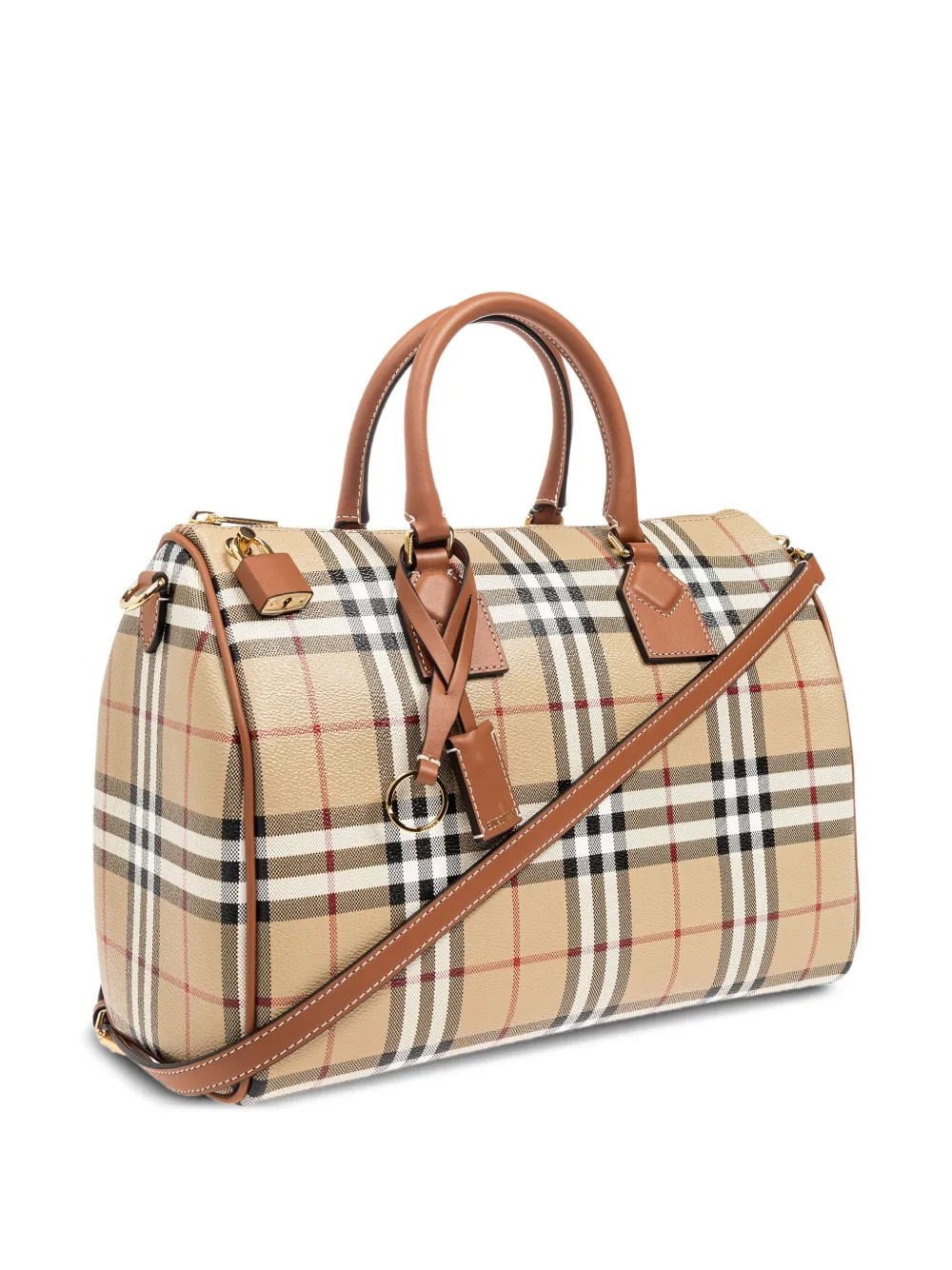 Burberry Geruite duffeltas Beige