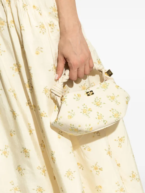 GANNI floral-embroidered Tote Bag | White | FARFETCH