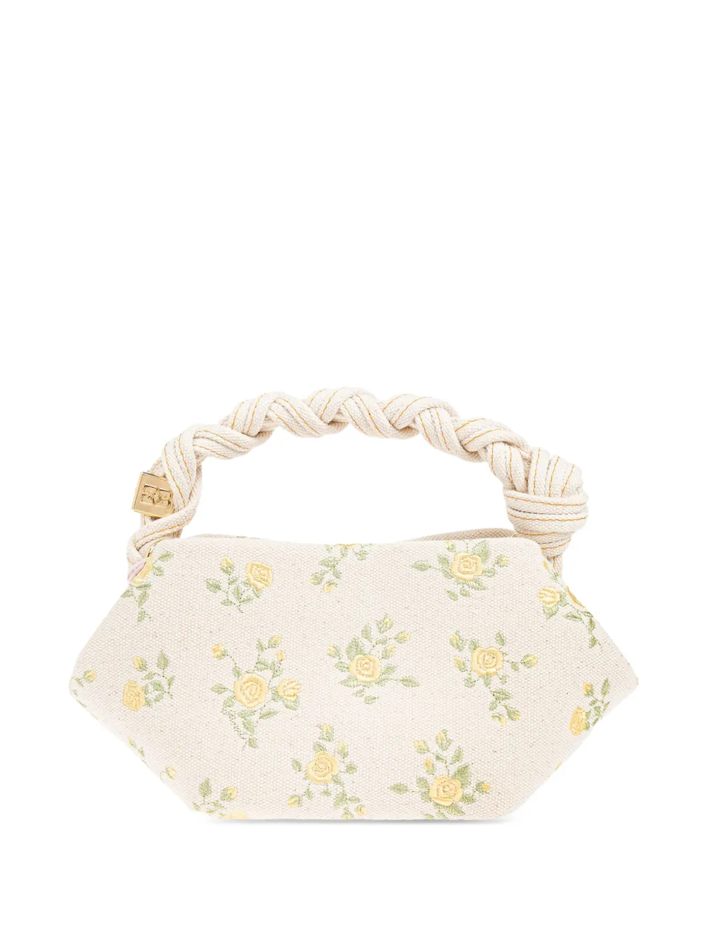 GANNI Clutch met geborduurde bloemen Wit
