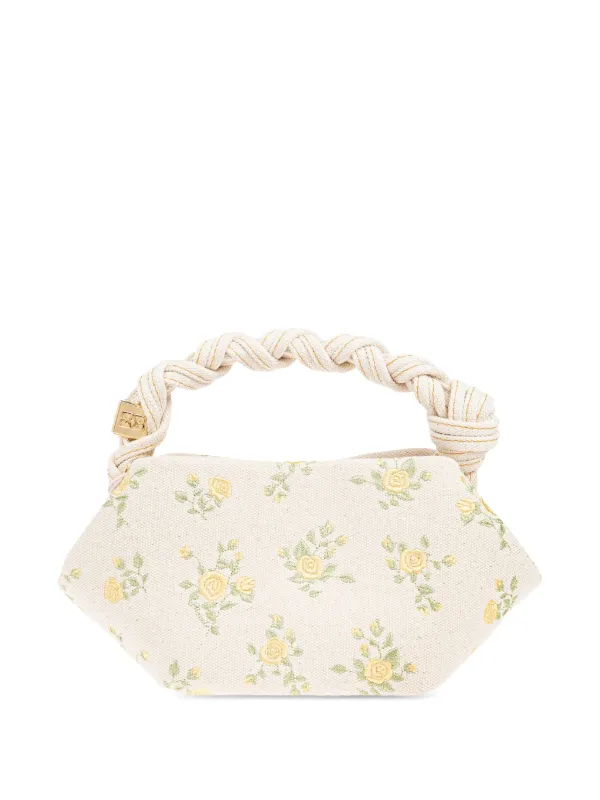 GANNI floral-embroidered Tote Bag | White | FARFETCH