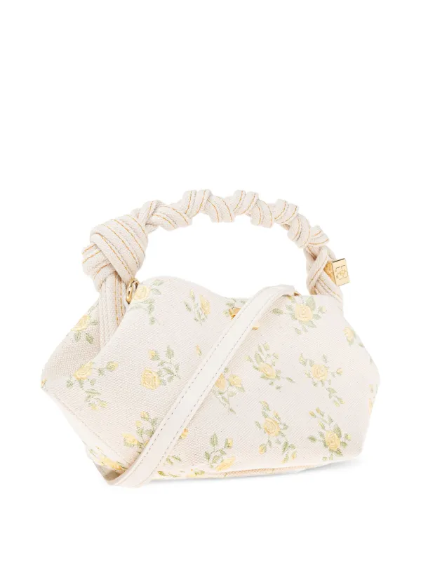 GANNI floral-embroidered Tote Bag | White | FARFETCH