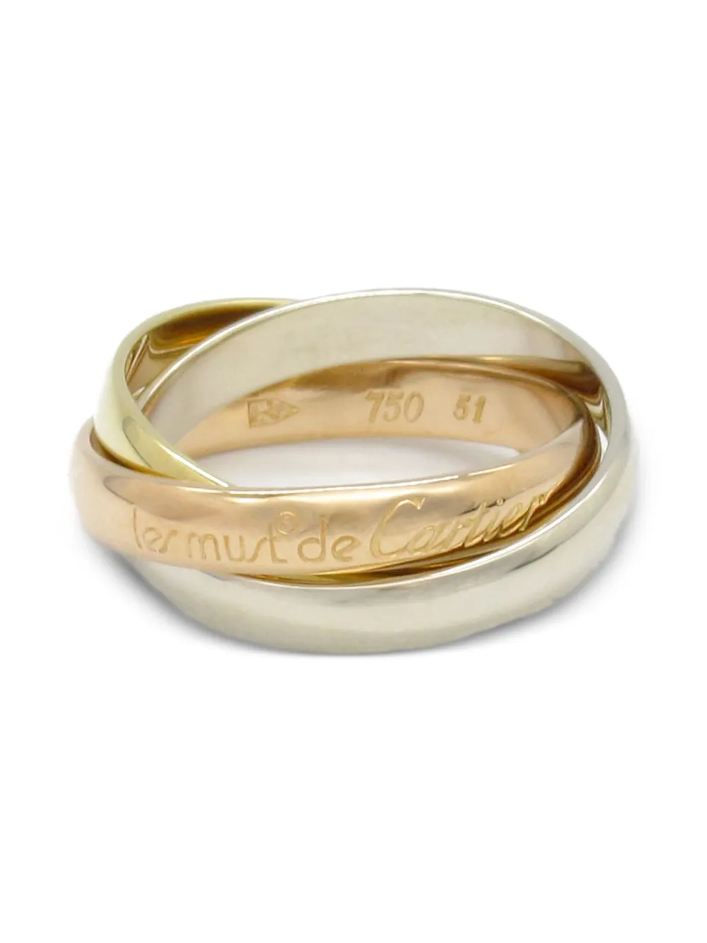 Cartier 2010s トリニティ リング 18Kホワイト/ゴールド/イエローゴールド - ゴールドトーン Cartier 2010s トリニティ リング 18Kホワイト/ゴールド/イエローゴールド - ゴールドトーン