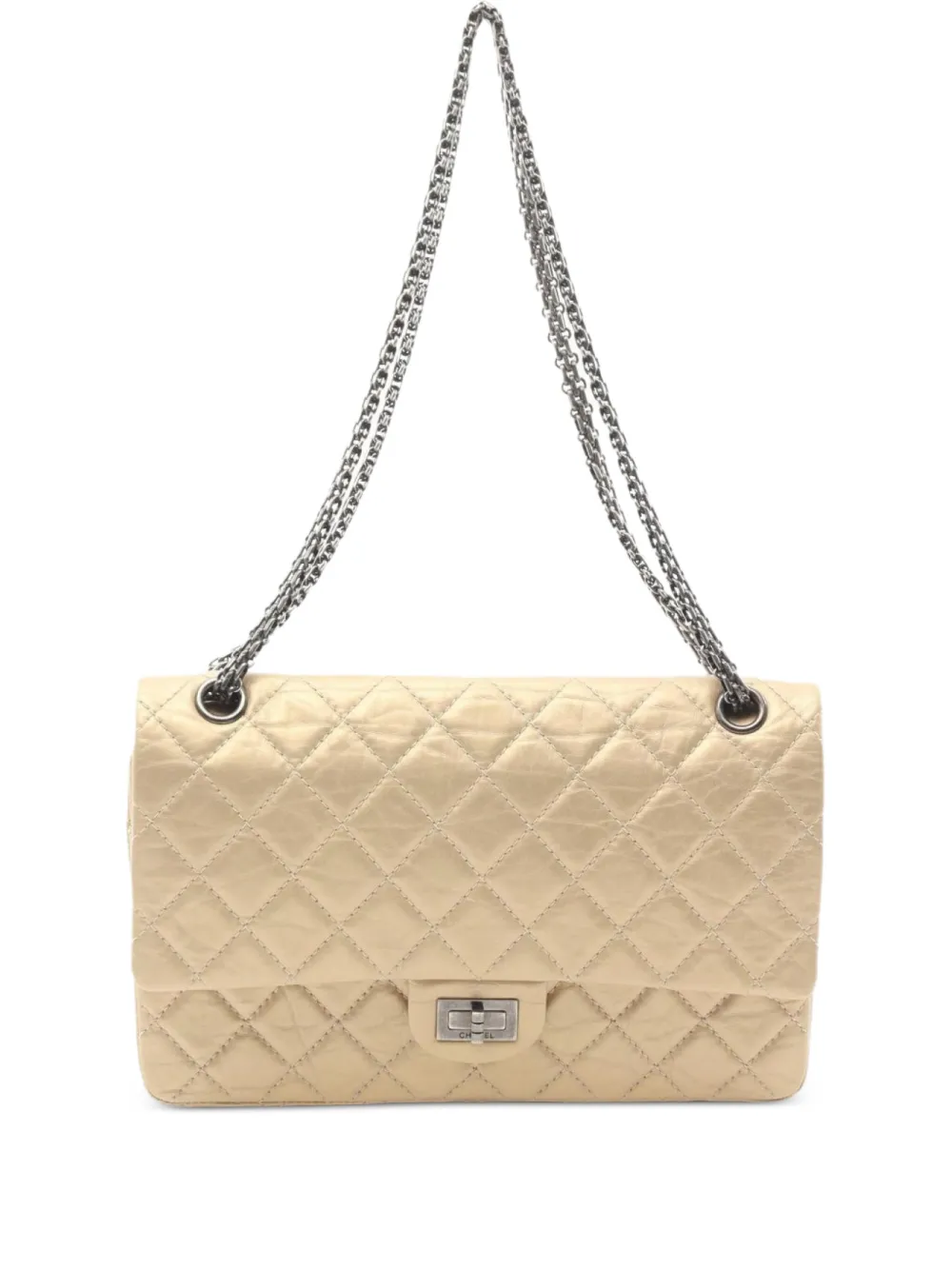 CHANEL Pre-Owned 2010-2011 2.55 ダブルフラップ ショルダーバッグ - ニュートラル CHANEL Pre-Owned 2010-2011 2.55 ダブルフラップ ショルダーバッグ - ニュートラル