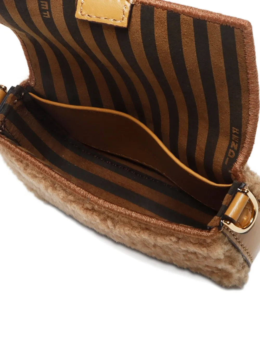 Pre-owned Fendi 2021 Baguette Montone Shoulder Bag In Brown