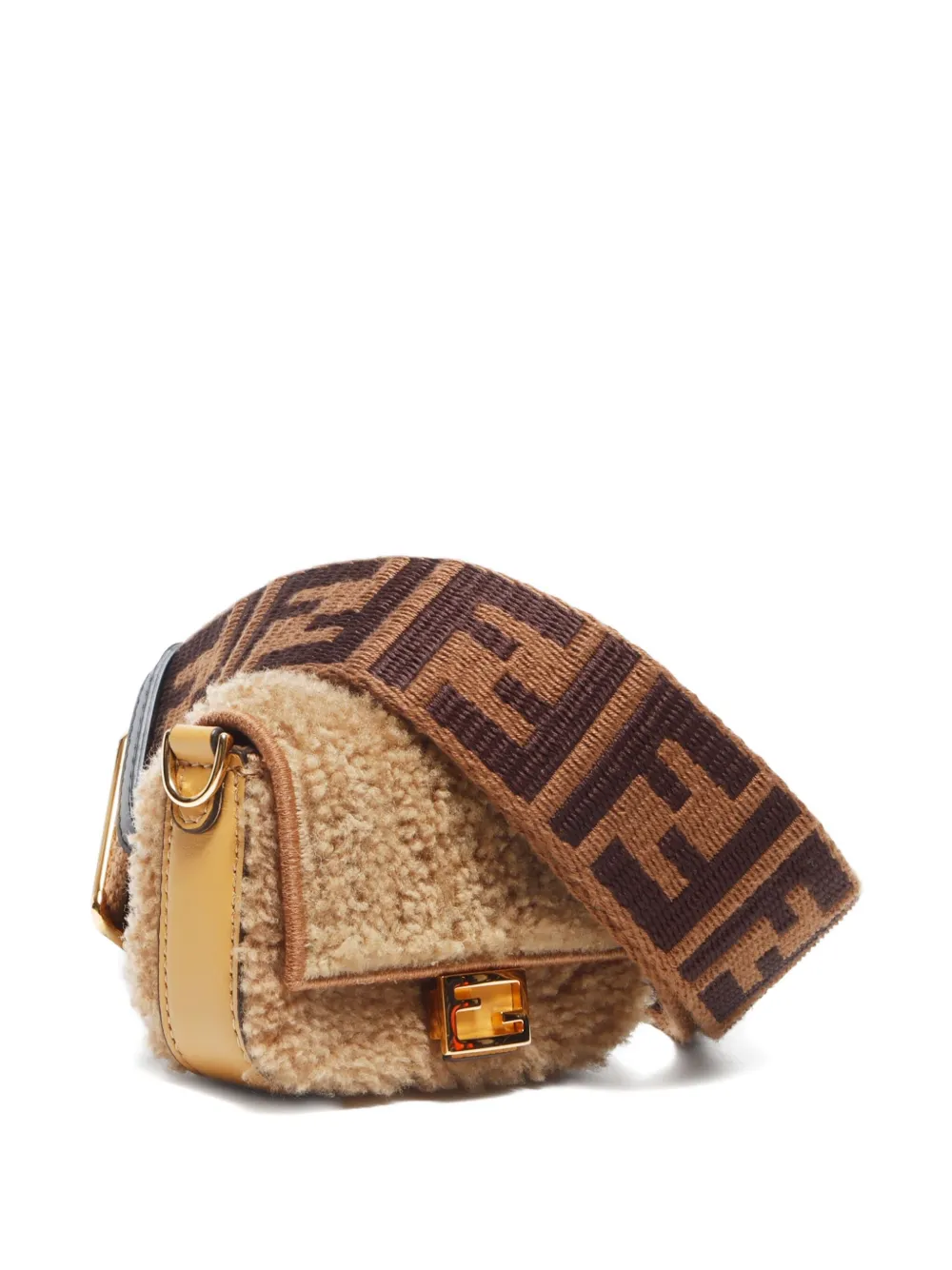 Pre-owned Fendi 2021 Baguette Montone Shoulder Bag In Brown