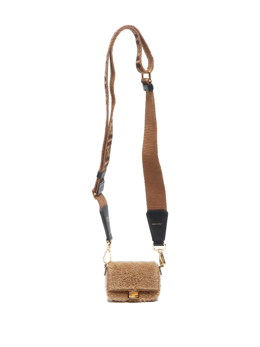 Pre-owned Fendi 2021 Baguette Montone Shoulder Bag In Brown
