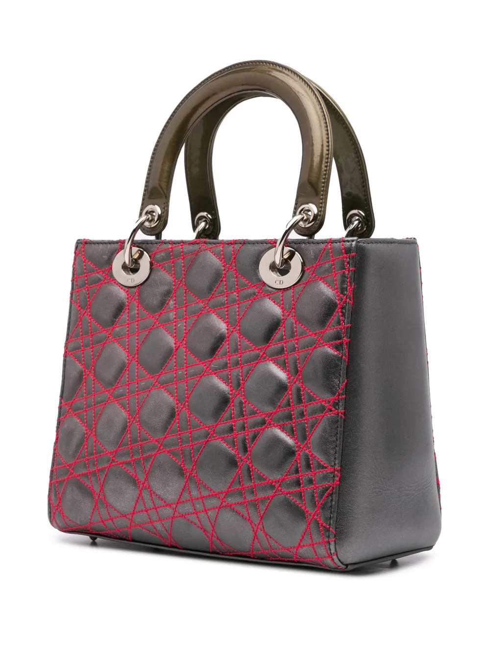 Christian Dior Pre-Owned 2011 Anselm Reyle Medium Metallic Lambskin Cannage Lady Dior satchel | Pre-Owned | Image 2